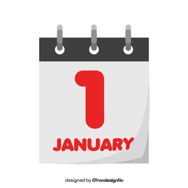 New Year calendar January 1 clipart
