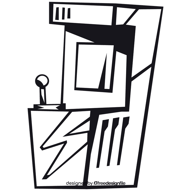 Arcade machine game over black and white clipart