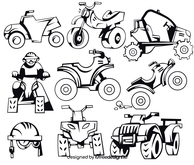 Atv black and white vector
