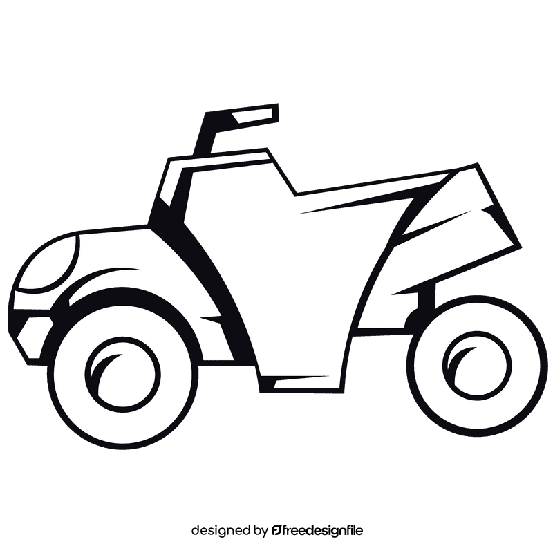 Atv blue profile black and white clipart