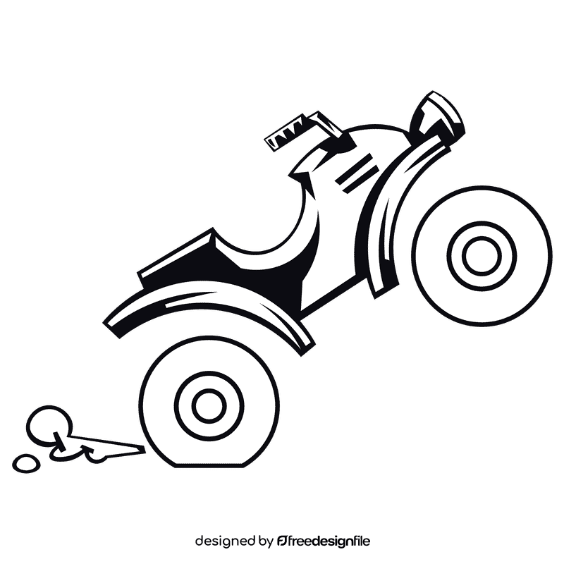 Atv grey black and white clipart