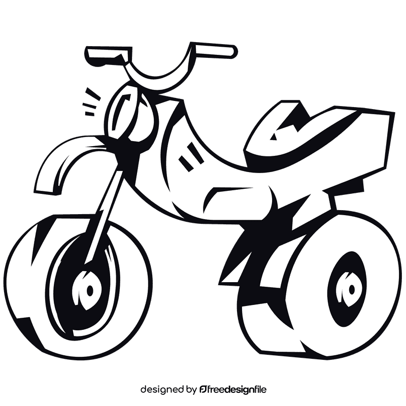 Atv light black and white clipart