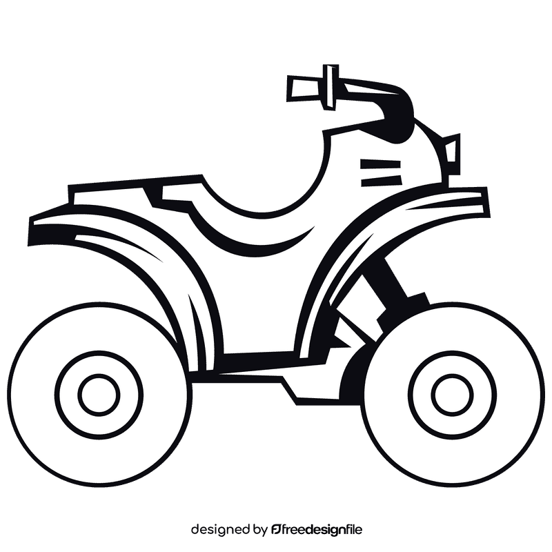 Atv orange black and white clipart