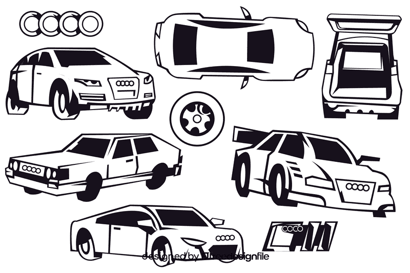 Audi black and white vector