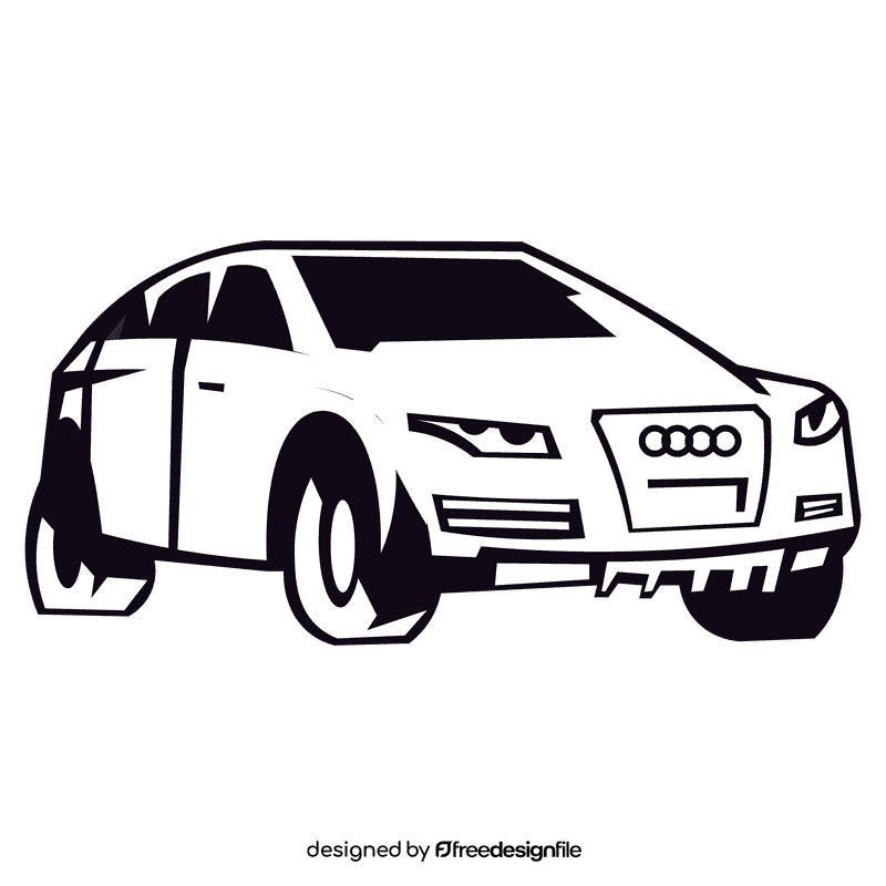 Audi black and white clipart