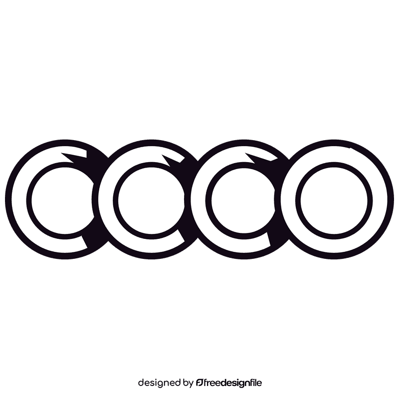 Audi logo circles black and white clipart