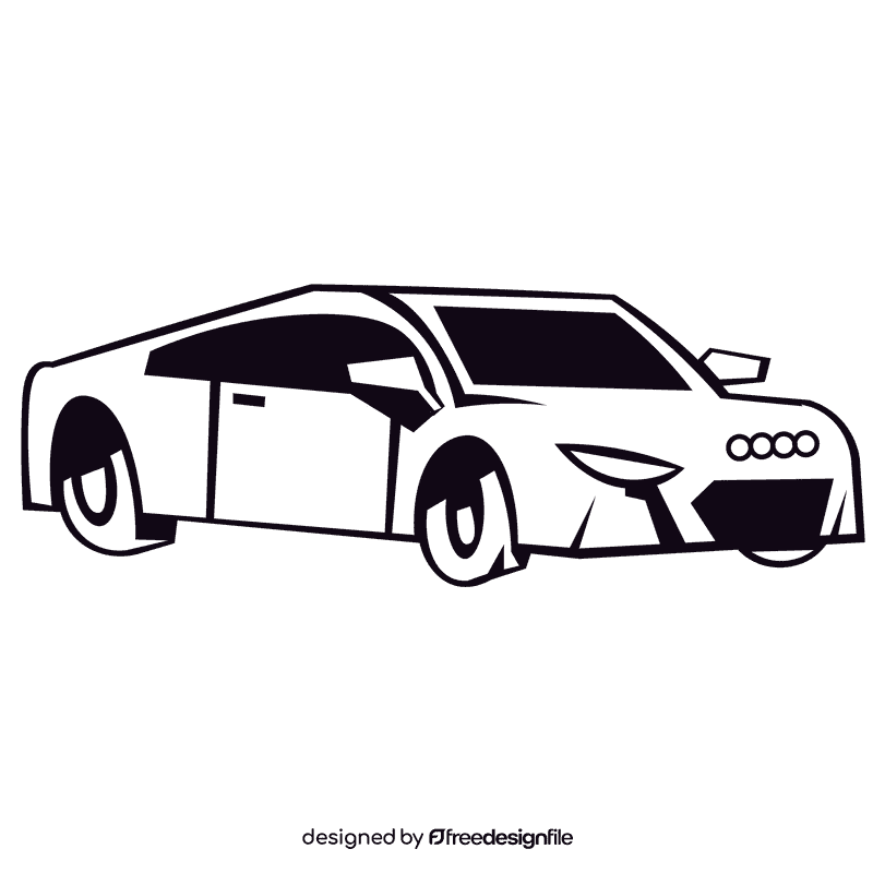 Audi pink black and white clipart