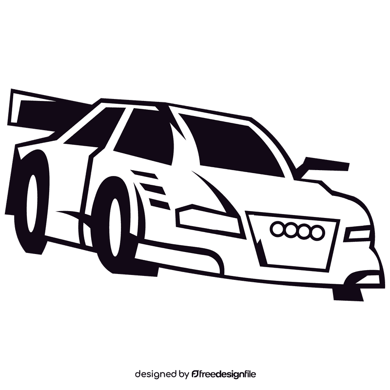 Audi sport black and white clipart