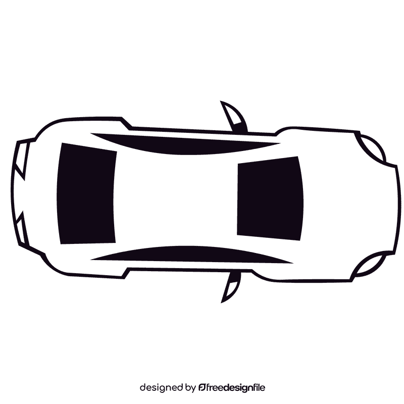 Audi top view black and white clipart