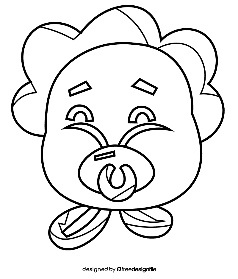 Baby portrait black and white clipart