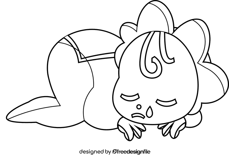 Baby sneeze black and white clipart