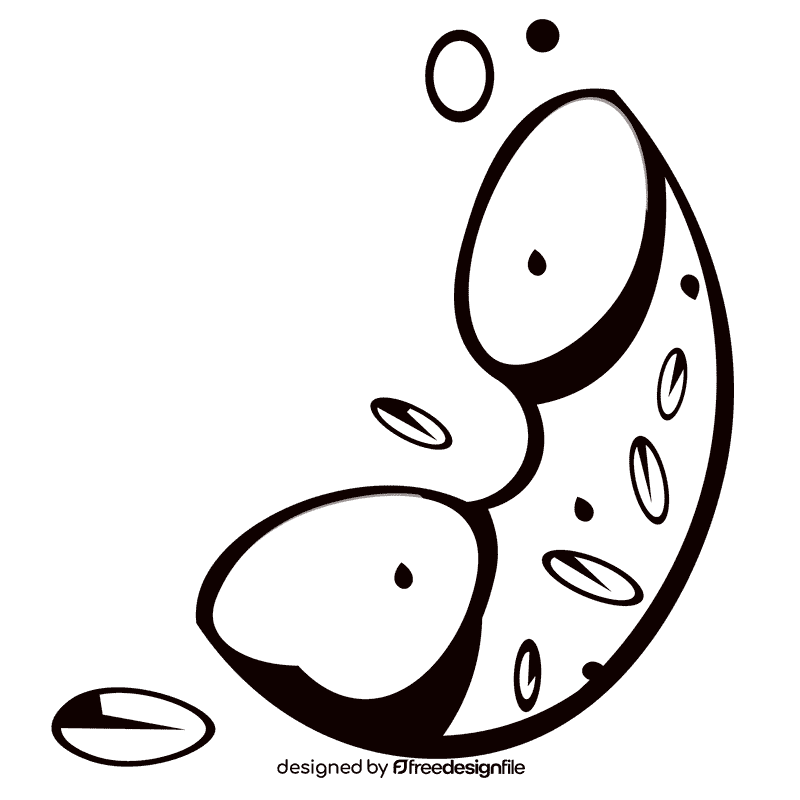 Bagel half black and white clipart