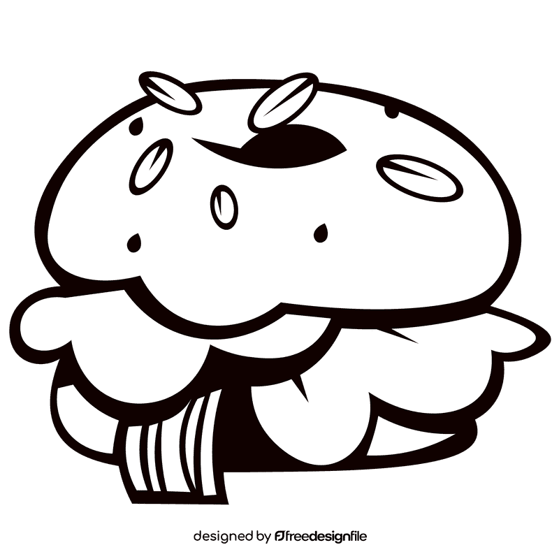 Bagel sandwich black and white clipart