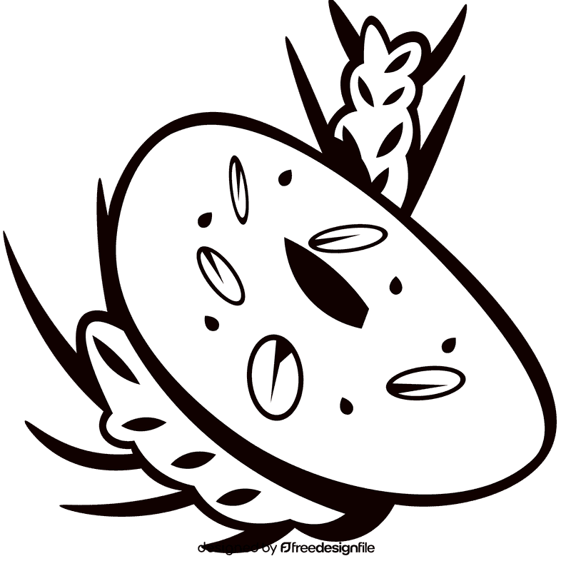 Bagel wheat black and white clipart