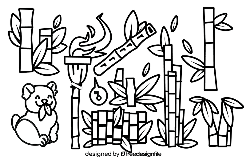 Bamboo black and white vector