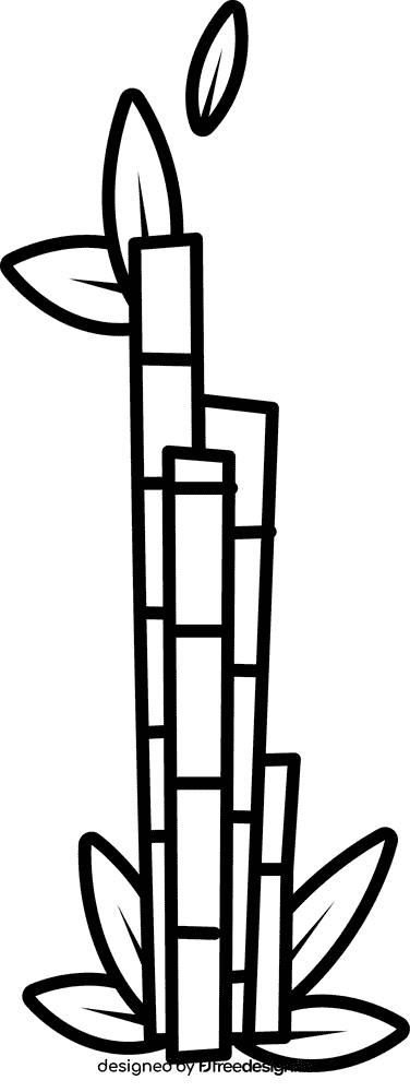 Bamboo long trio black and white clipart