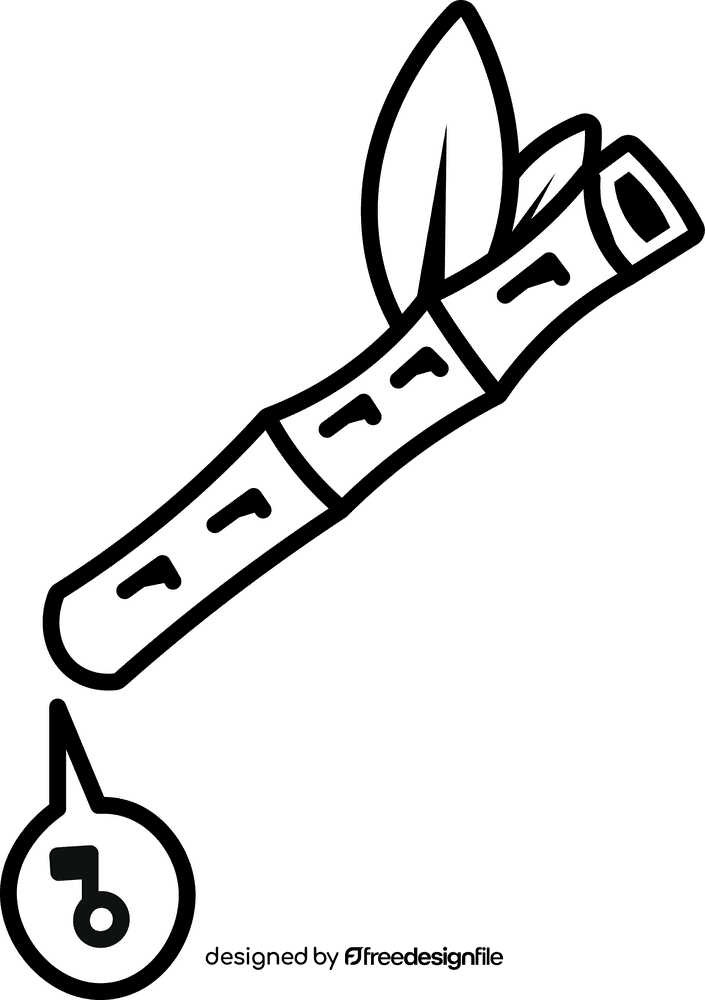 Bamboo music black and white clipart