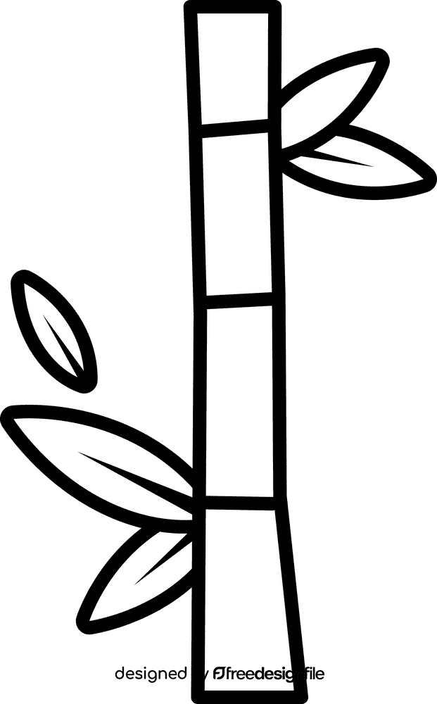 Bamboo black and white clipart