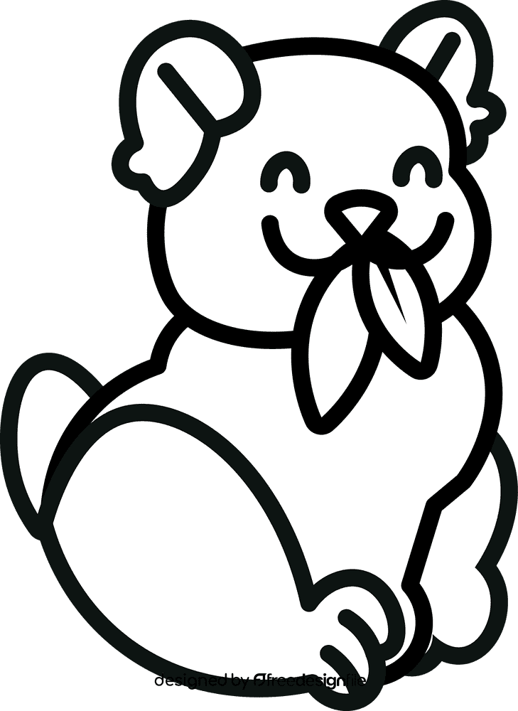 Bamboo panda black and white clipart