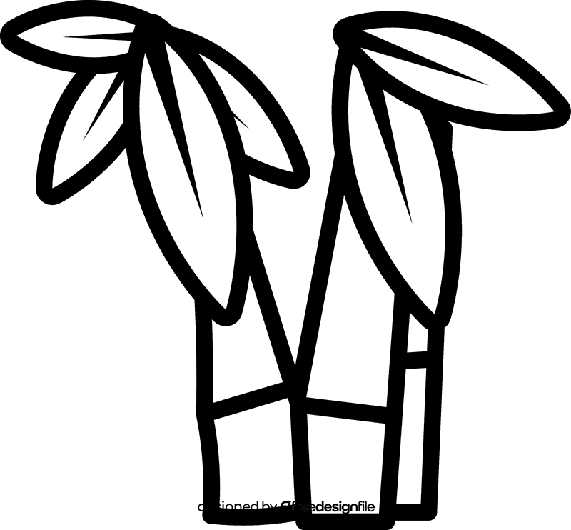 Bamboo trio black and white clipart