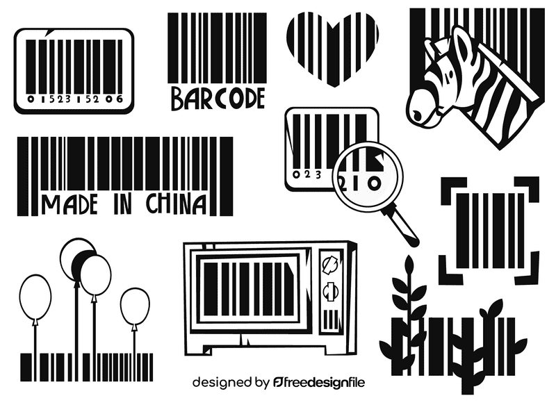 Barcode black and white vector