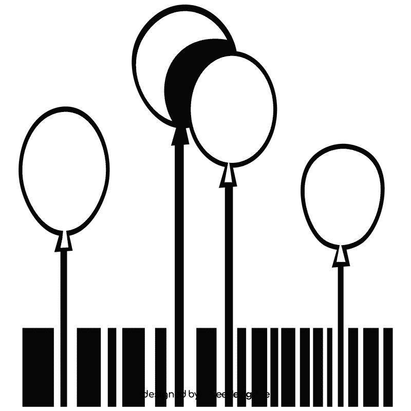 Barcode balloons black and white clipart