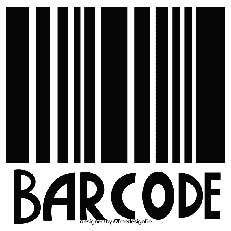 Barcode black and white clipart