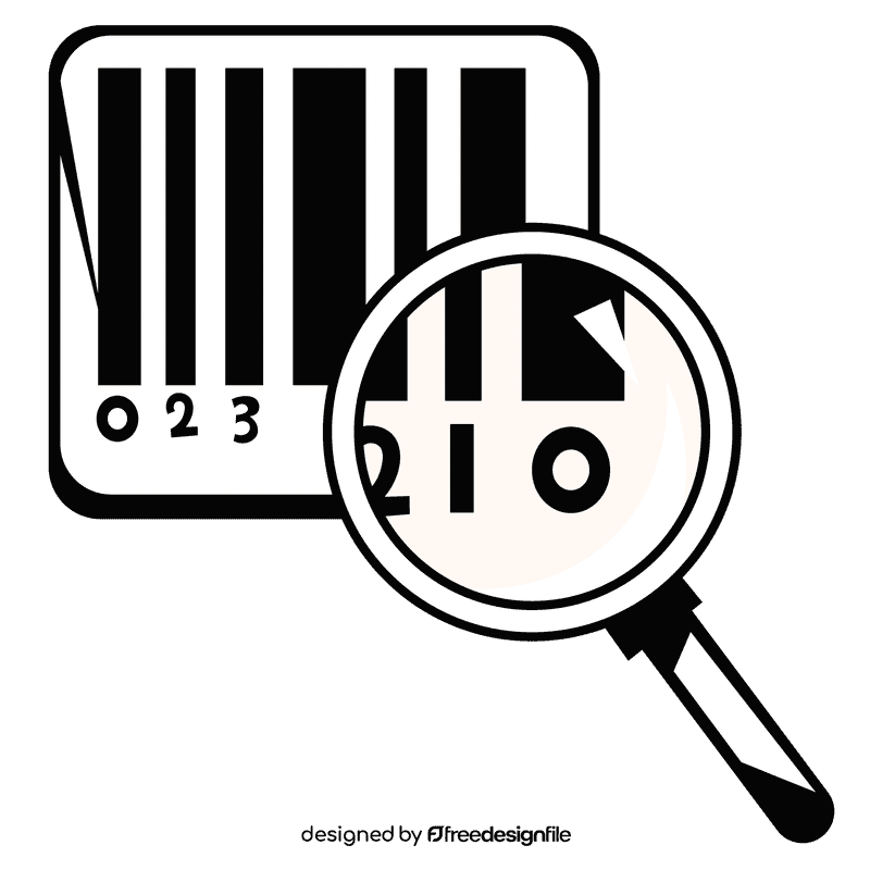 Barcode glass black and white clipart