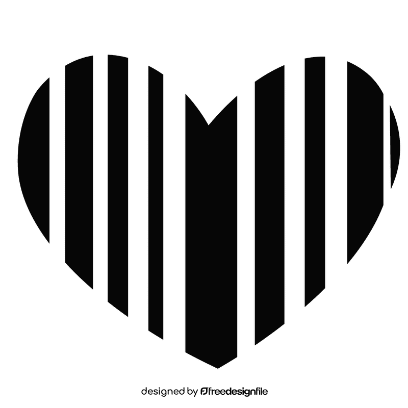 Barcode heart black and white clipart