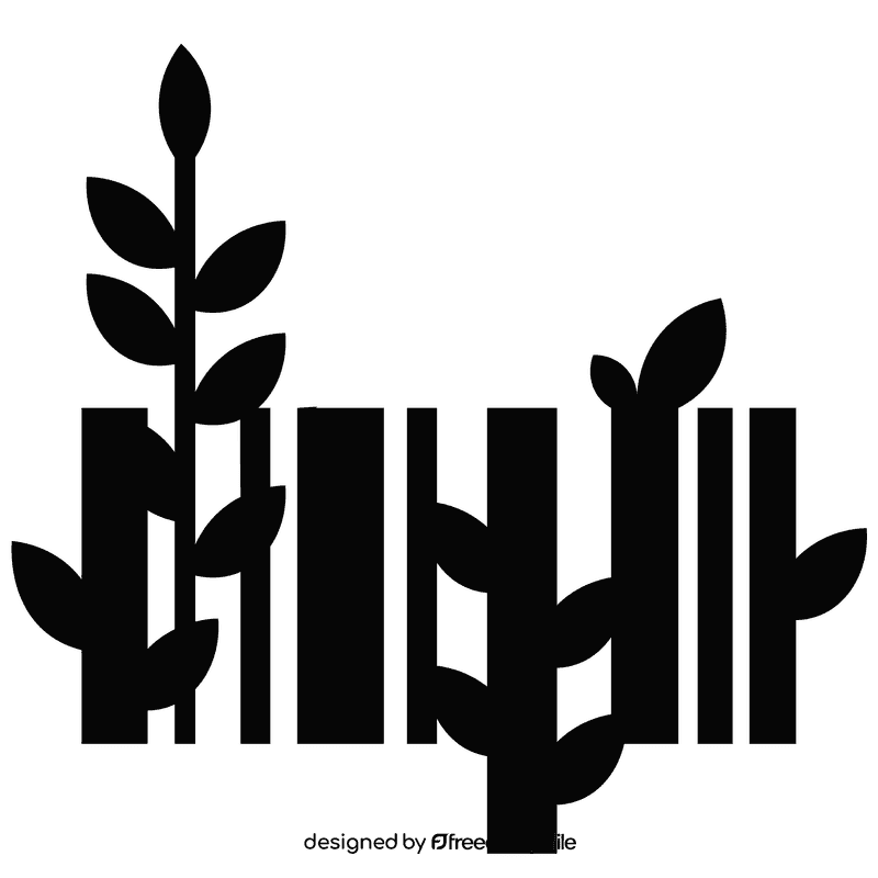 Barcode plant black and white clipart