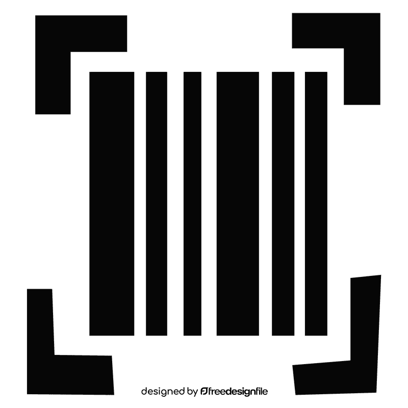 Barcode scanning black and white clipart