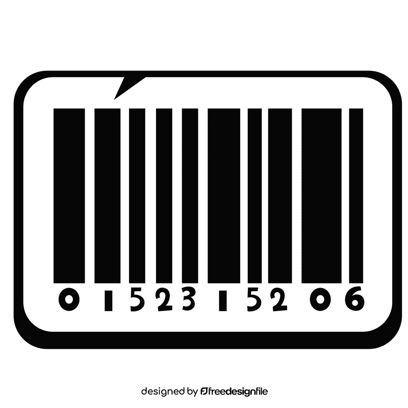 Barcode sticker black and white clipart