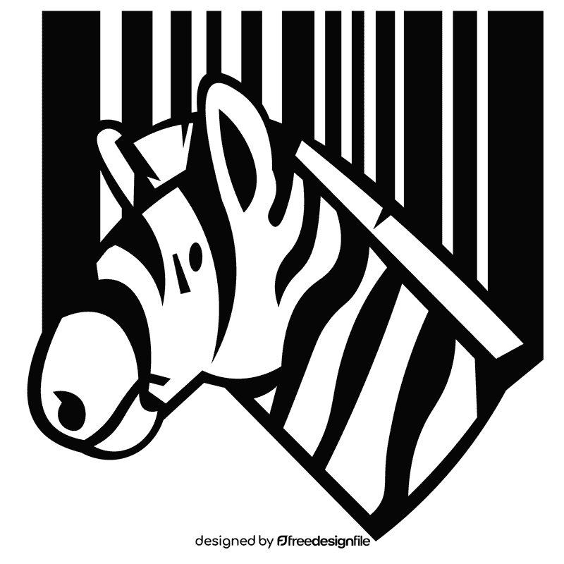 Barcode zebra black and white clipart
