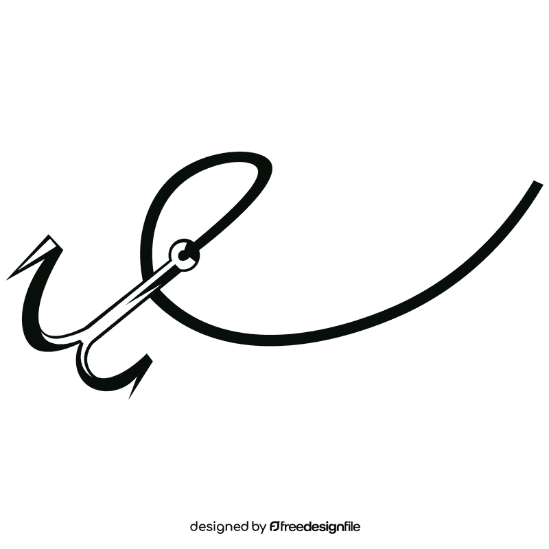 Bass fish anchor black and white clipart