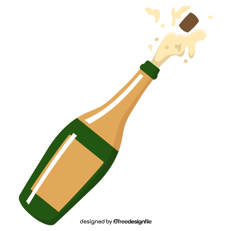 New Year champagne clipart