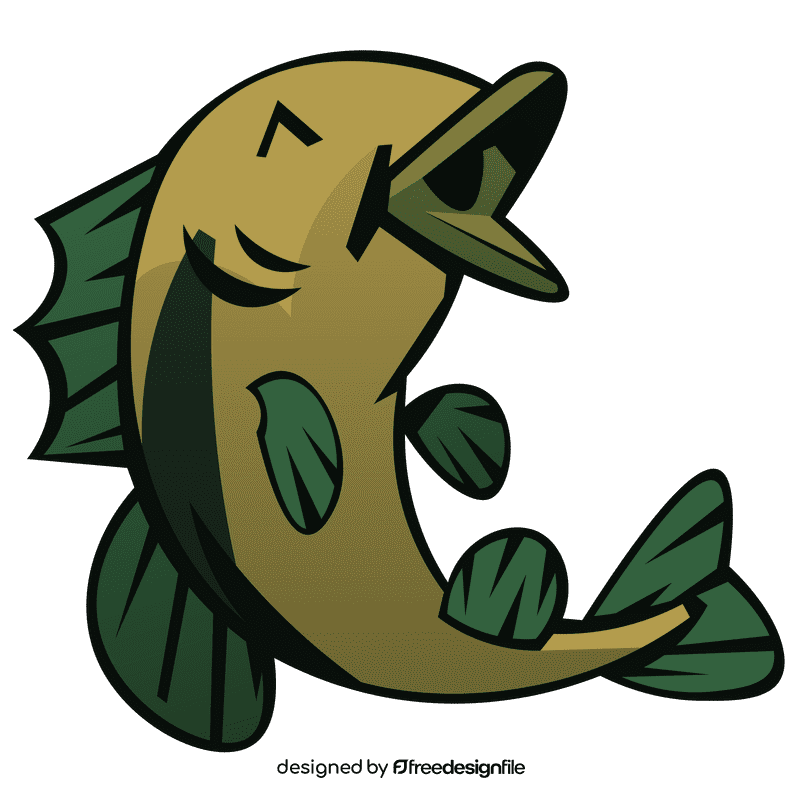 Bass fish happy clipart