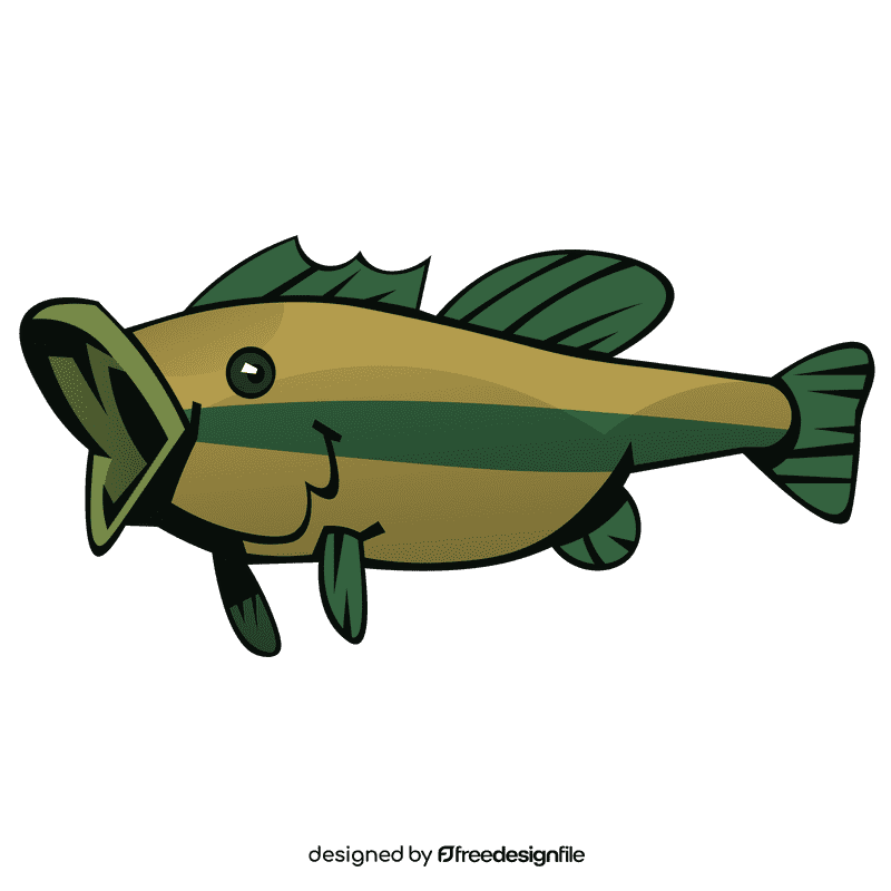 Bass fish side view clipart