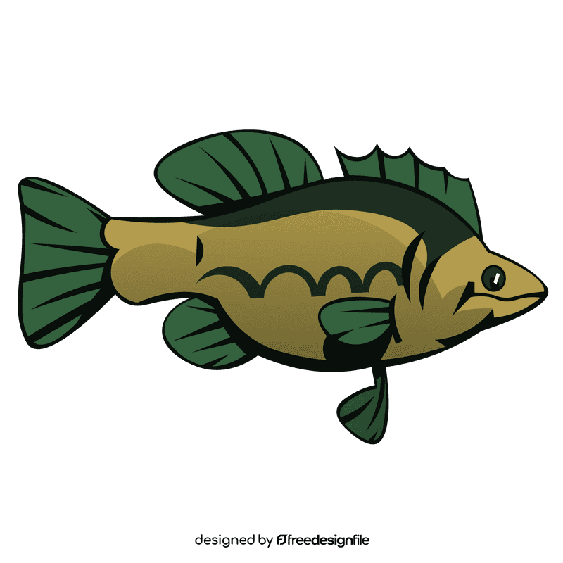 Bass fish side view clipart