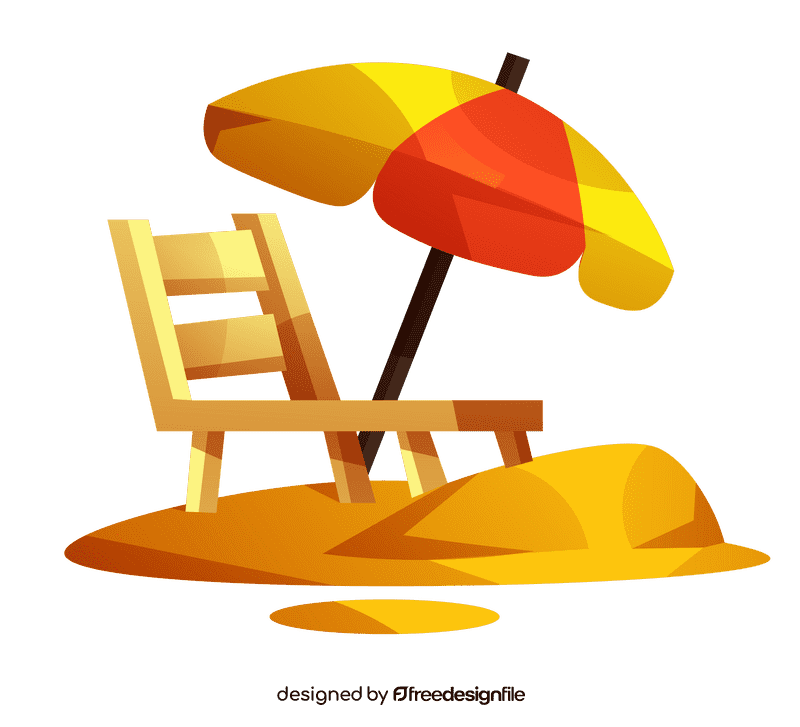 Beach umbrella couch clipart