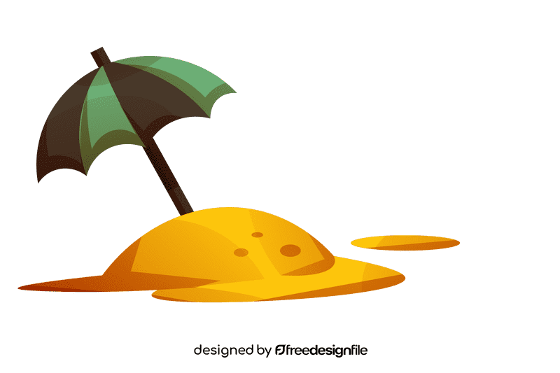 Beach umbrella falling clipart