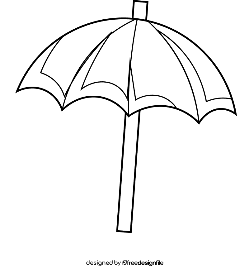 Beach umbrella umbrella black and white clipart
