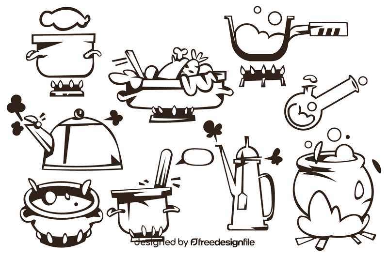 Boiling water black and white vector