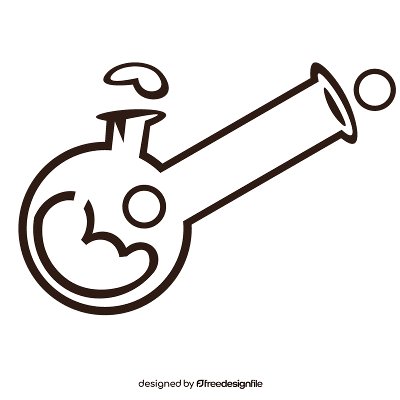 Boiling water glass black and white clipart