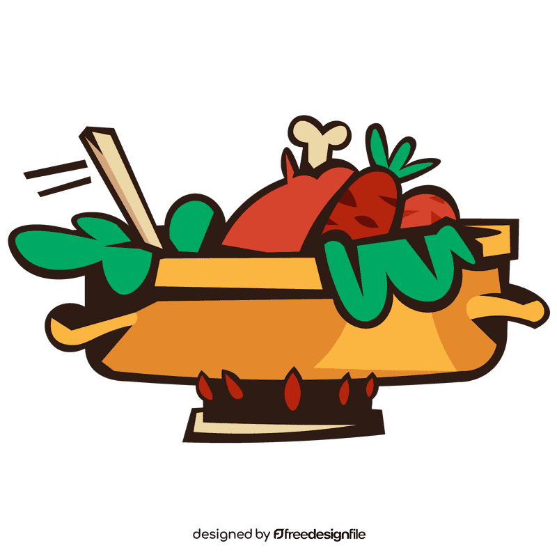 Boiling water soup clipart