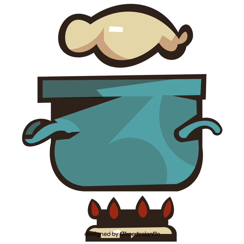 Boiling water steam clipart