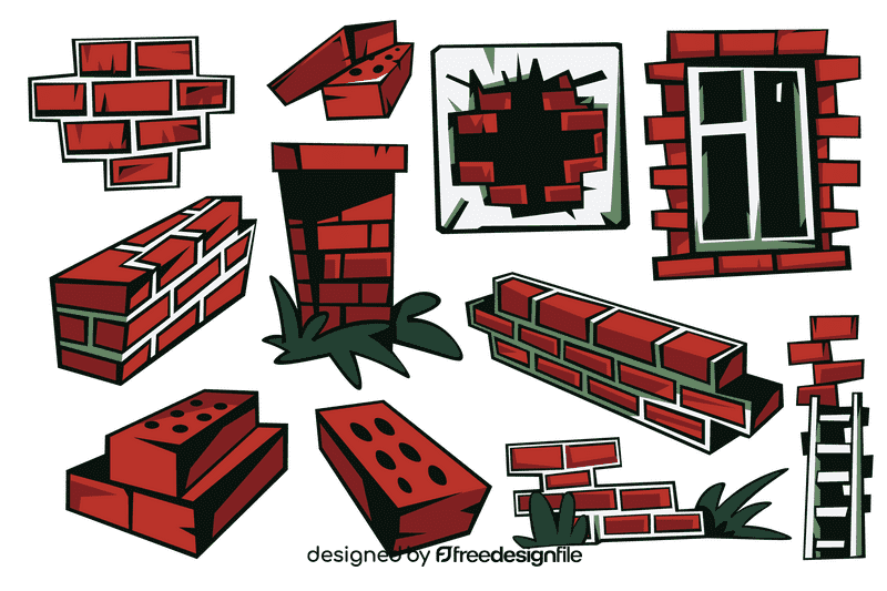 Brick wall vector
