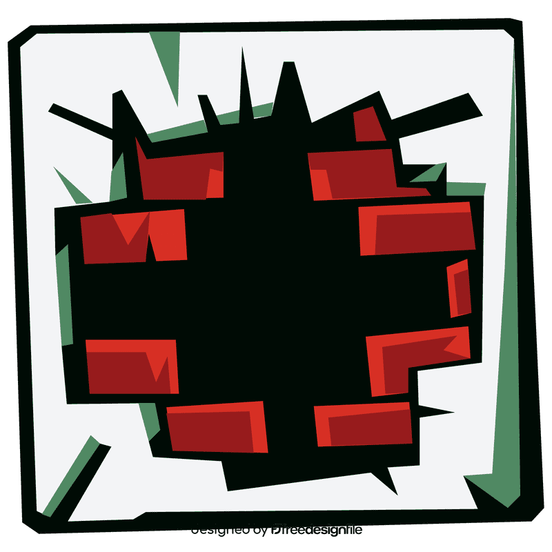 Brick wall broken clipart