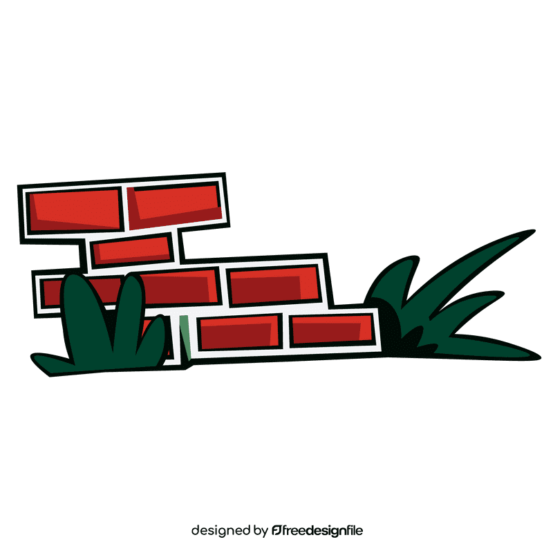 Brick wall grass clipart