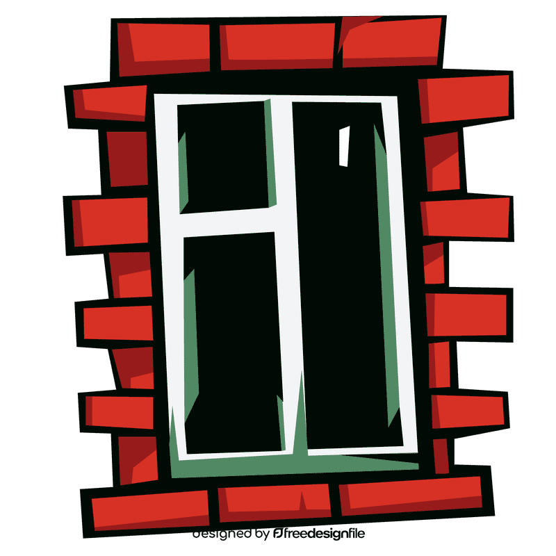 Brick wall window clipart
