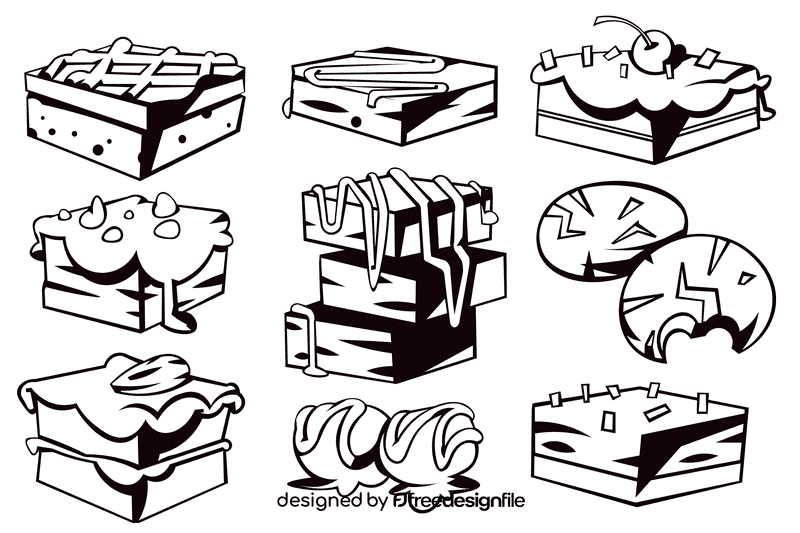 Brownie black and white vector